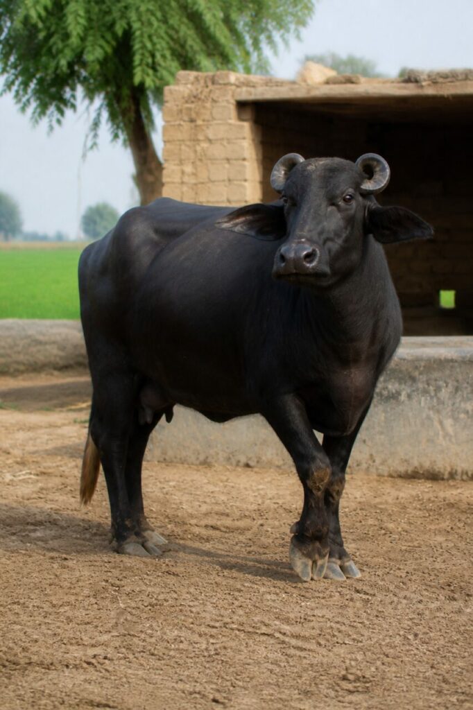 Bufalo avanza con una zampa sollevata — Bufalo domestico