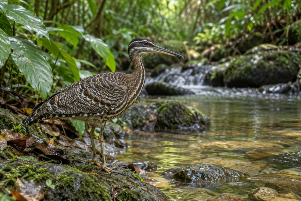 Sonnenralle — standing beside a forest stream