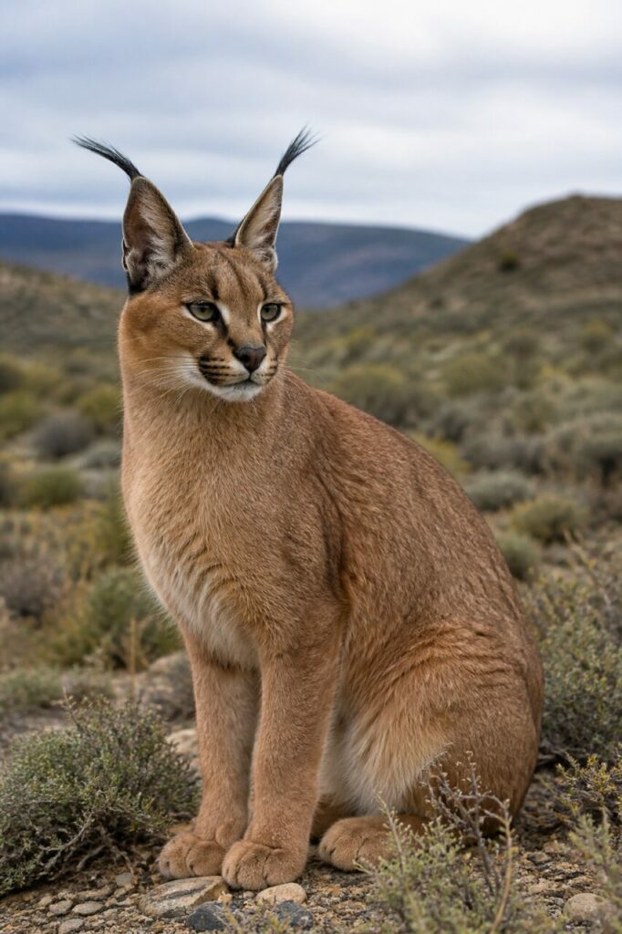 Eleganza seduta nella macchia — Caracal