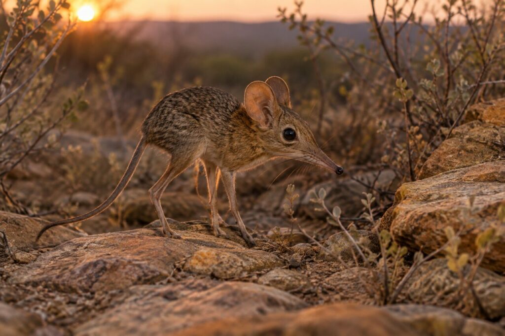 Activité crépusculaire du sengi à oreilles rondes en végétation sèche