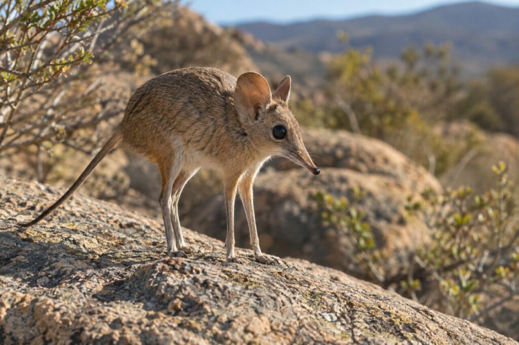 Repos du sengi à oreilles rondes près des pierres australes