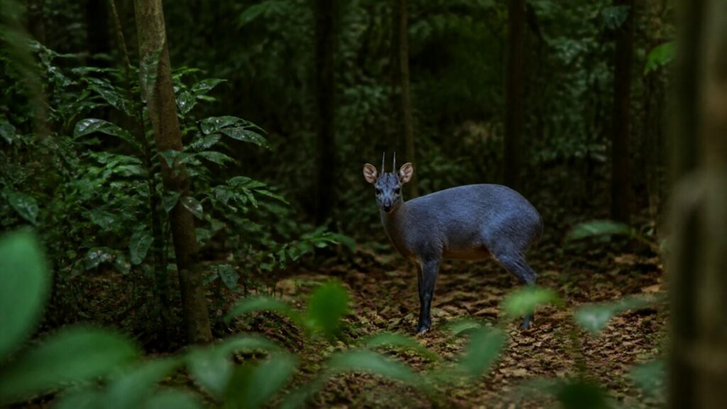 Piccola sagoma nella radura — Cefalofo forestale