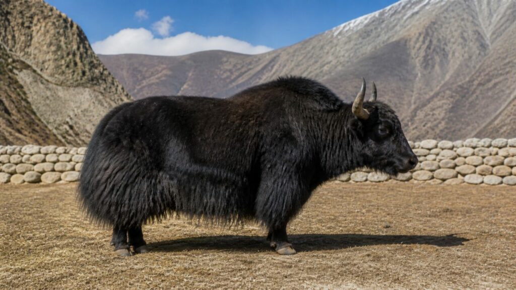 Lungo mantello dello yak quasi fino al suolo — Yak domestico