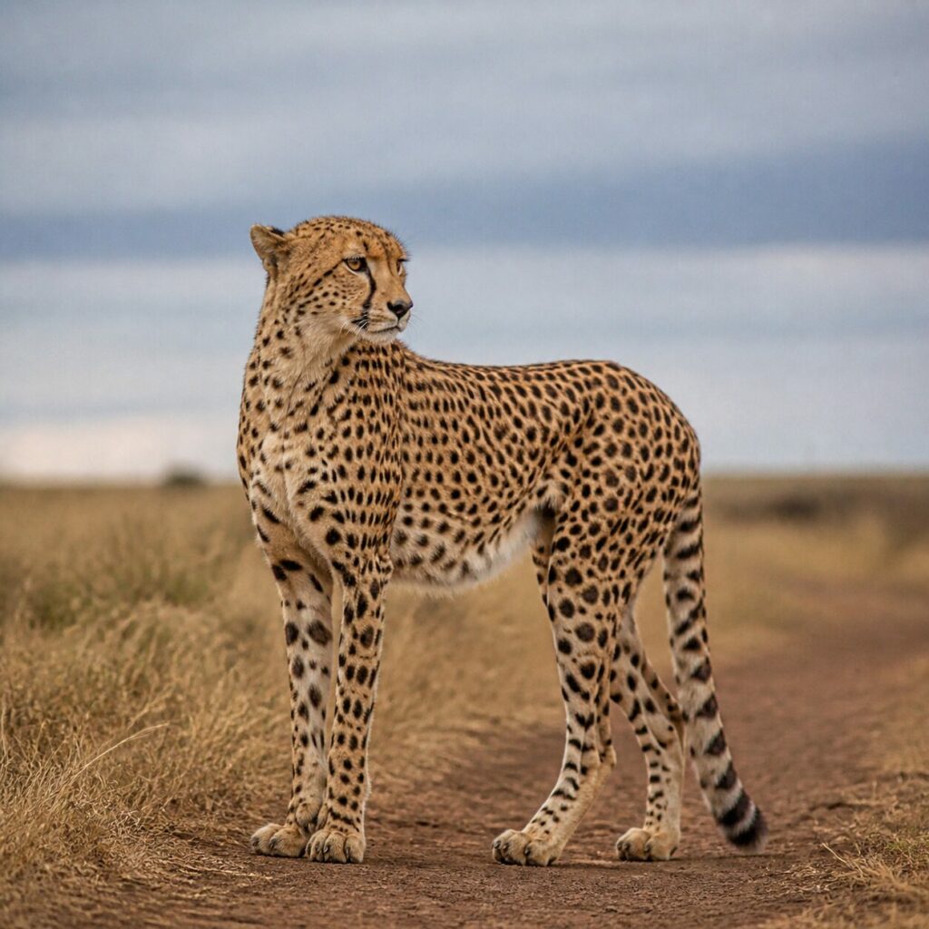 Foulée légère sur sol compacté — Guépard