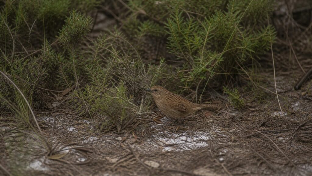 Ausgestreckter Schwanz — Lärmdickichtvogel