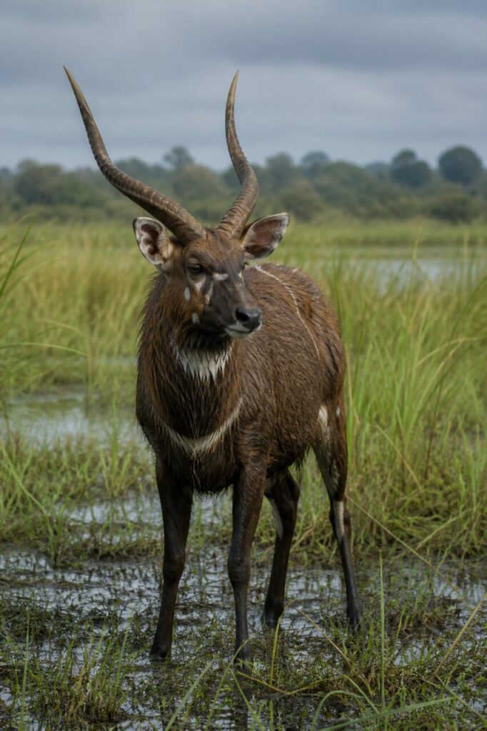 Schraubige Hörner — Sitatunga
