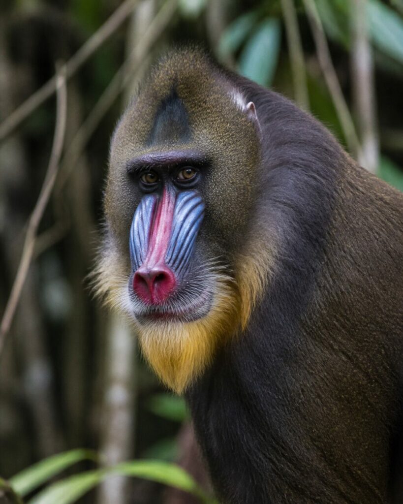 Leuchtend buntes Gesicht — Mandrill