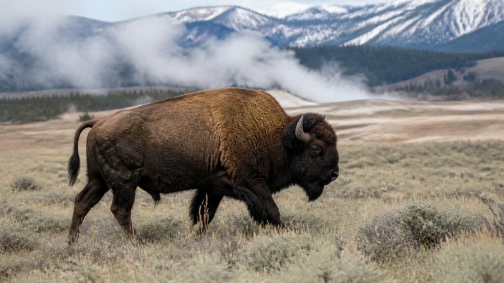 Winterlicher Schulterbuckel — Amerikanischer Bison