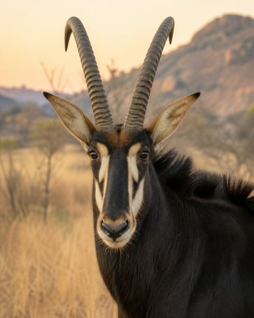 Elfenbeinfarbene Maske — Rappenantilope