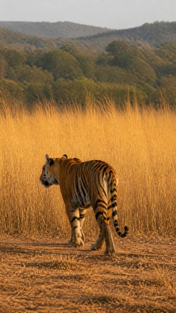 Dorso striato rivolto verso il folto — Tigre