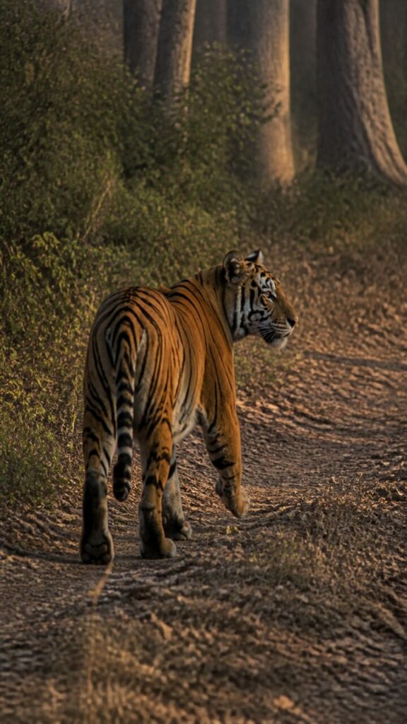 Passi silenziosi lungo il sentiero forestale — Tigre