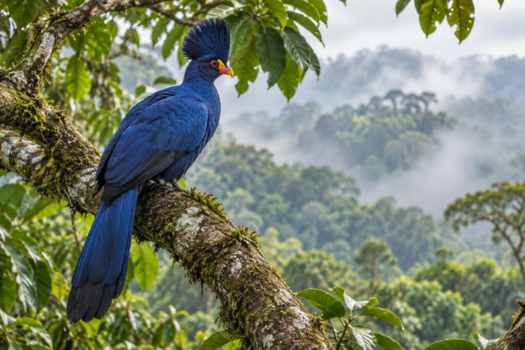 Riesenturako — perched in a high canopy