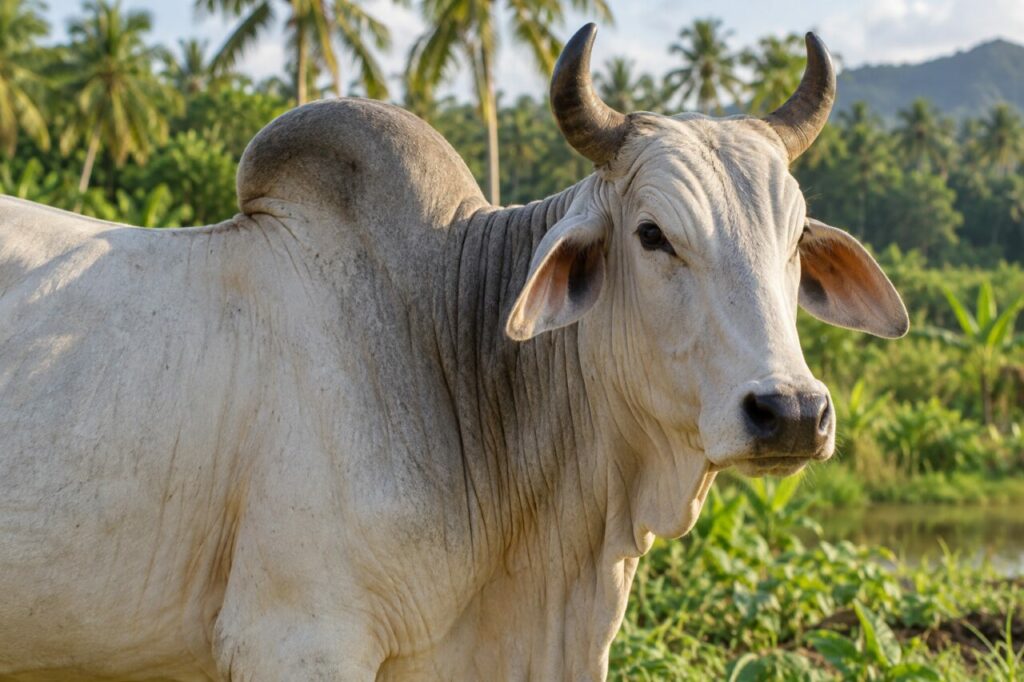 Zebu cattle — close portrait showing the shoulder hump